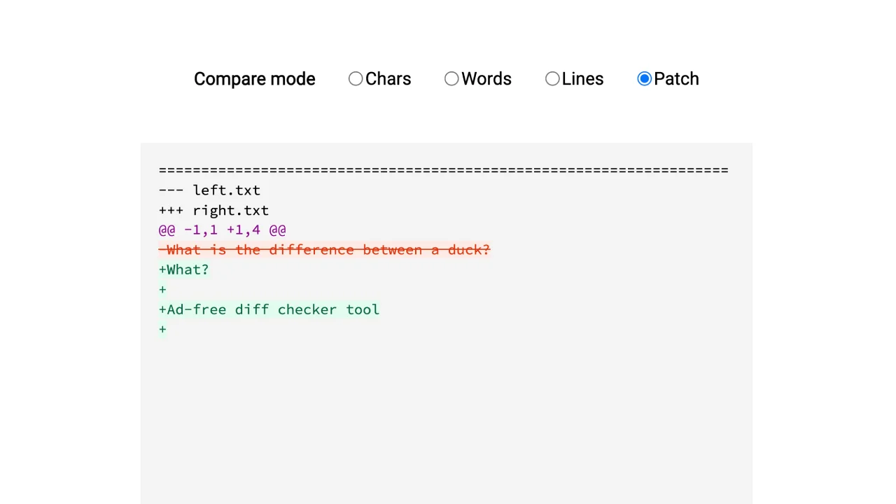 Ad-Free Online Diff Tool